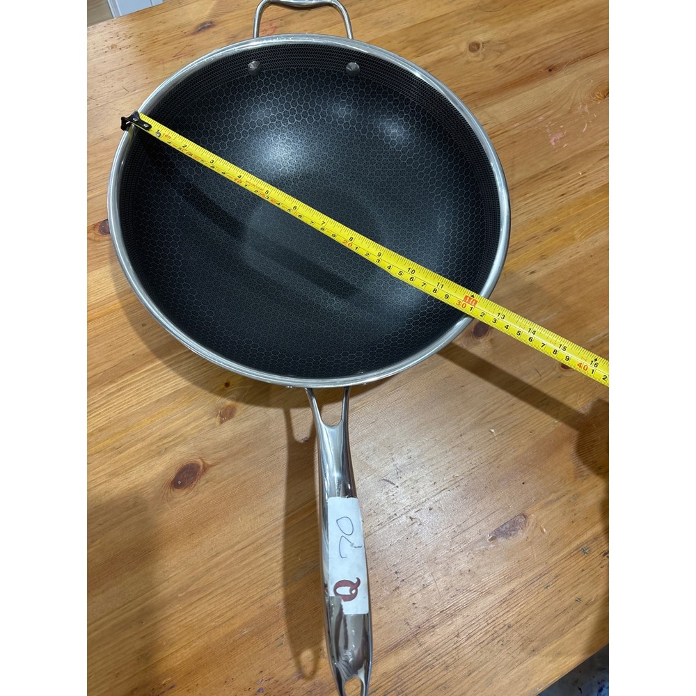HexClad 12 Inch Hybrid Nonstick Wok Stainless Steel Stir Fry Pan No lid